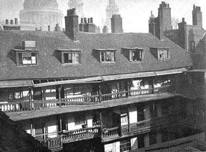 Oxford Arms pub where the Life of Sir Isaac Newton was sold (as stated in publisher's imprint). Photograph taken in 1875, the year before it was demolished.