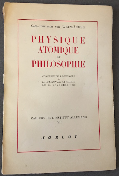 PHYSIQUE ATOMIQUE ET PHILOSOPHIE. CONFÉRENCE  PRONONCÉE À LA MAISON DE CHIMIE LE 25 NOVEMBRE  1943.