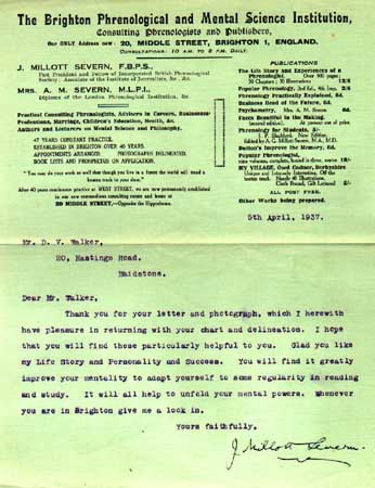 Letter from J. Millott Severn to David Walker
