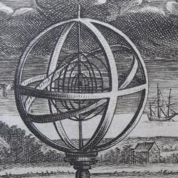 Woodcut of an armillary sphere