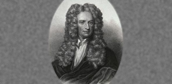 A portrait of Isaac Newton