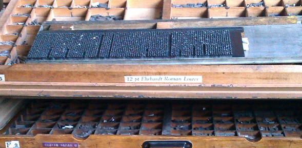Print type in the UL Historical Print Room